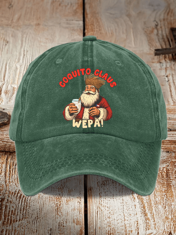 Puerto Rico Christmas Santa Print Baseball Cap