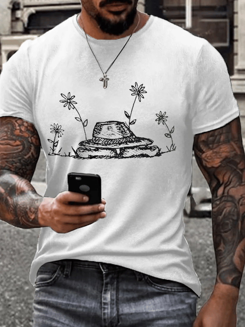 Men's Music Print short-sleeved T-shirt