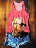 Women's Singer Round Neck Printed Vest