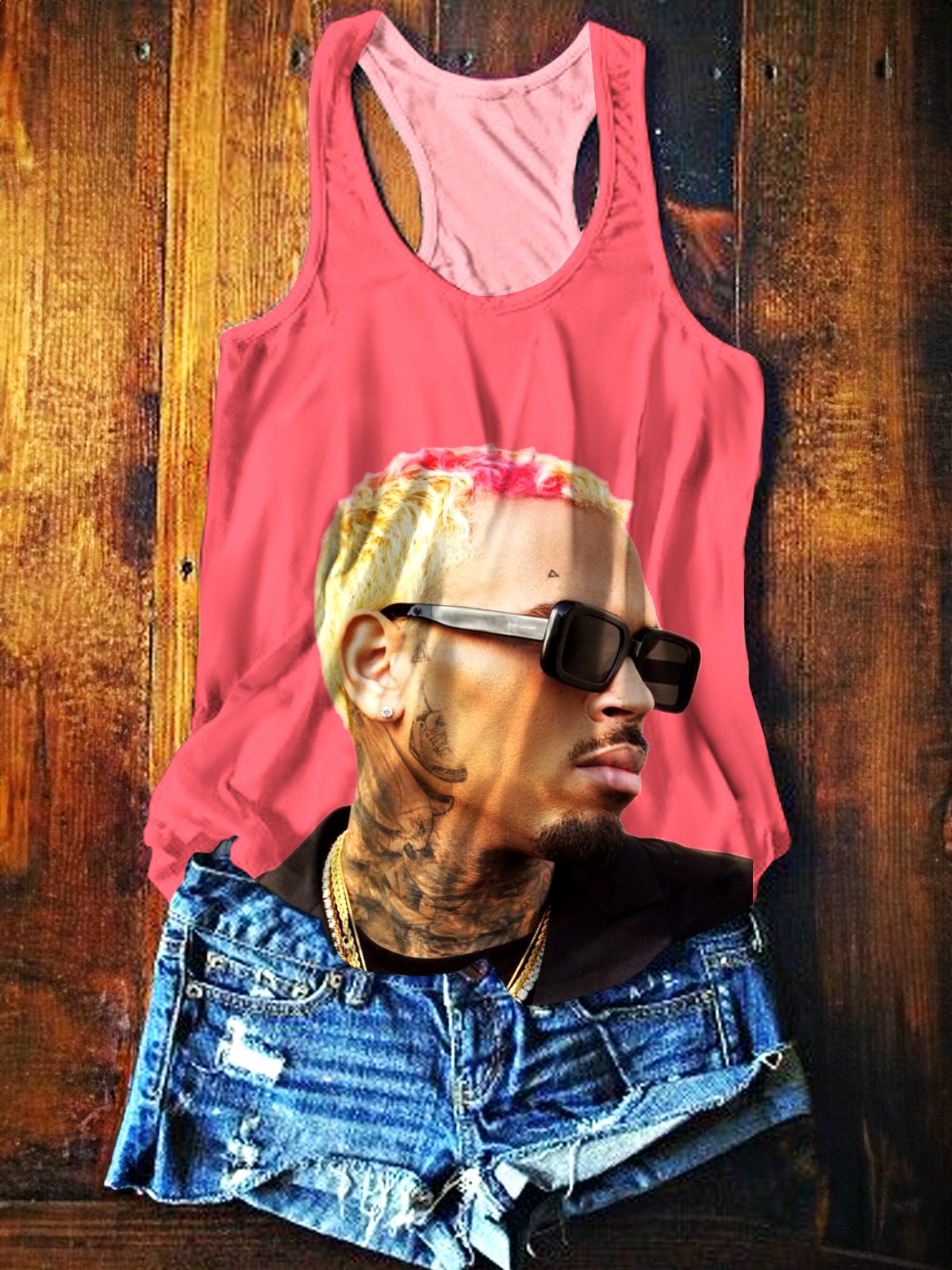 Women's Singer Round Neck Printed Vest