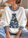 Women's Christmas Print Casual Knit Top