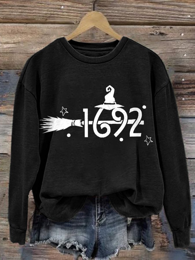 Women'S Halloween Witch 1692 Printed Sweatshirt