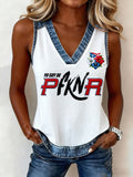 Puerto Rico Pfknr Printed & Paneled Casual Top