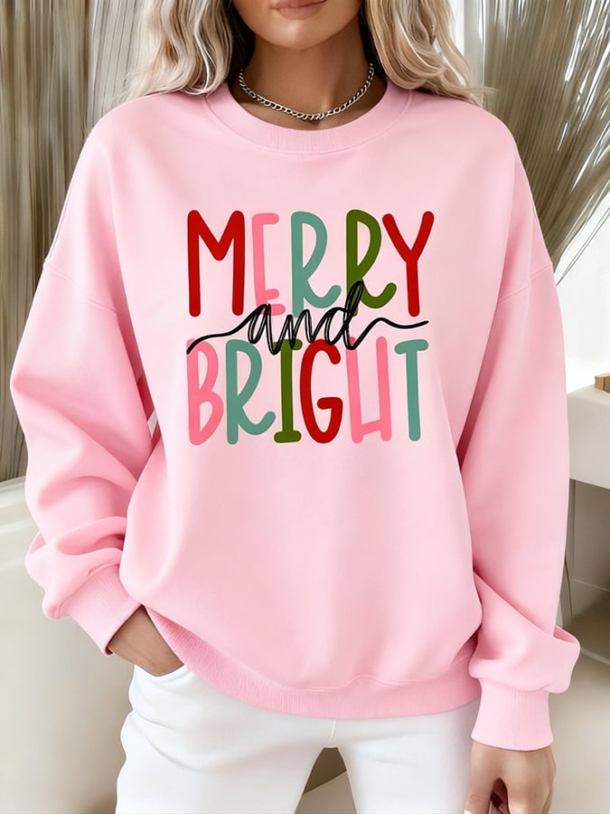 Women's “Merry & Bright” Print Sweatshirt
