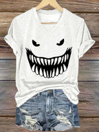 Women's Shark Face Print T-shirt