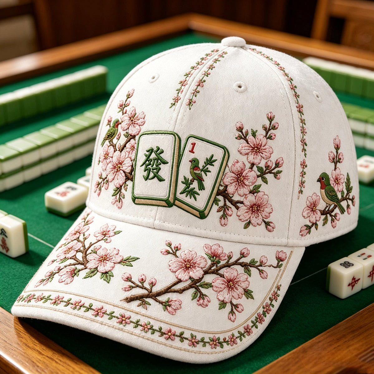 Women's Casual Mahjong Print Baseball Cap
