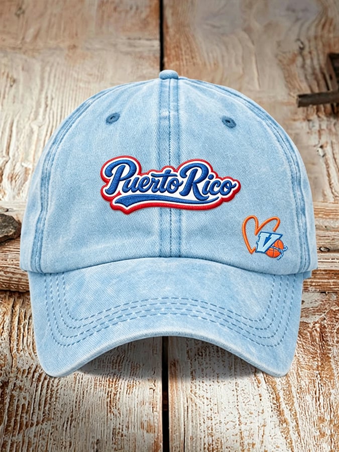 Puerto Rico Vaqueros Basketball Printed Baseball Cap