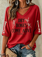 Women's Casual Printed Waffle Top