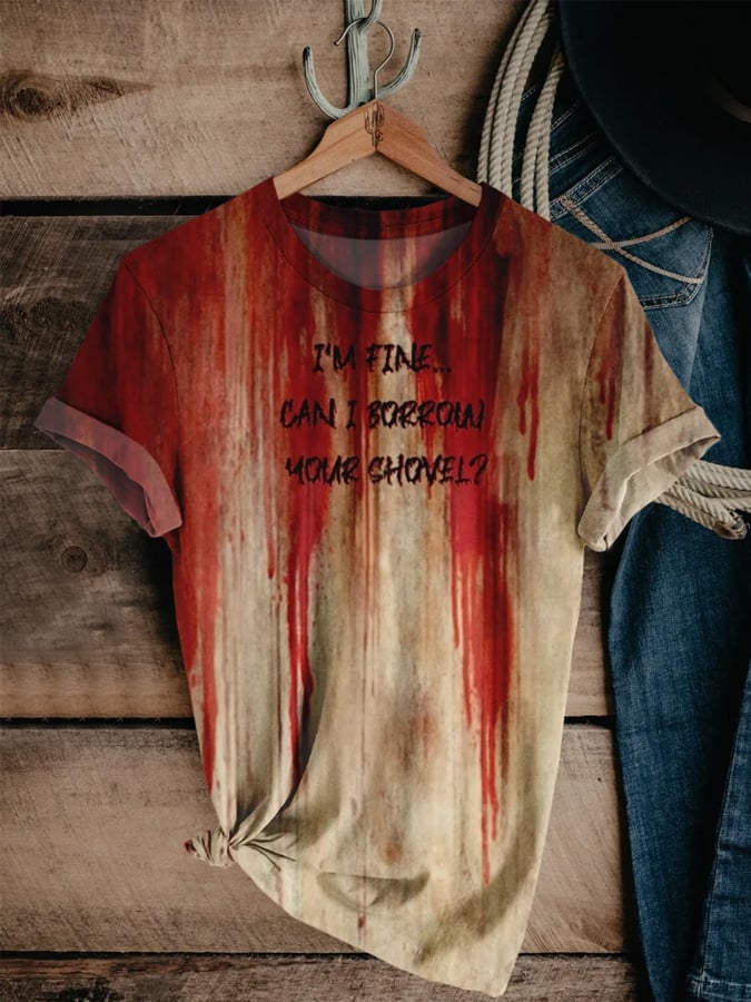 Women's Casual Bloodstain Print T-Shirt