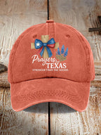 Retro Texas Strong Prayers For Texas Stronger Than The Waters Print Baseball Cap