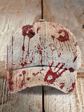 Women's Casual Bloodstain Print Baseball Cap