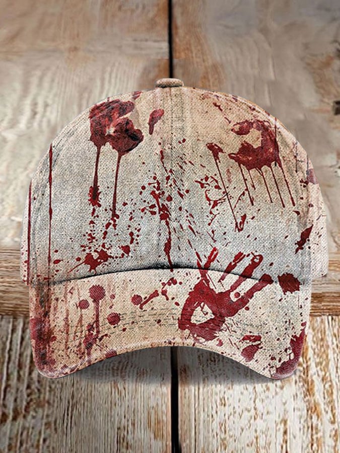 Women's Casual Bloodstain Print Baseball Cap