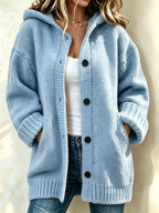Women's Casual Printed Knitted Fabric Plush Jacket Cardigan