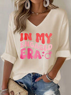 Women's 'In My Engagement Years' Casual Print T-shirt