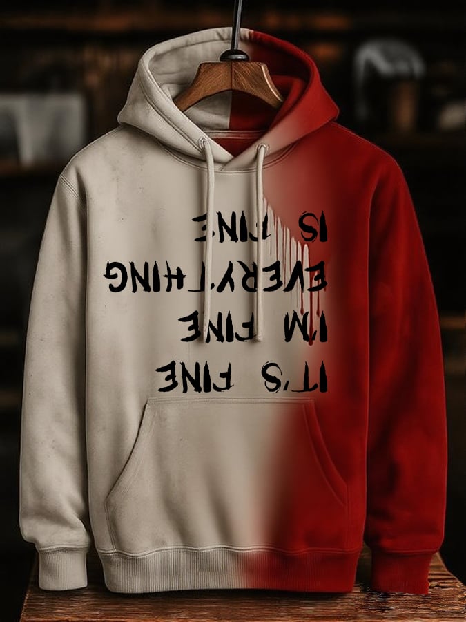 Men's It's Fine I'm Fine Everything Is Fine Bloody Print Vintage Sweatshirt