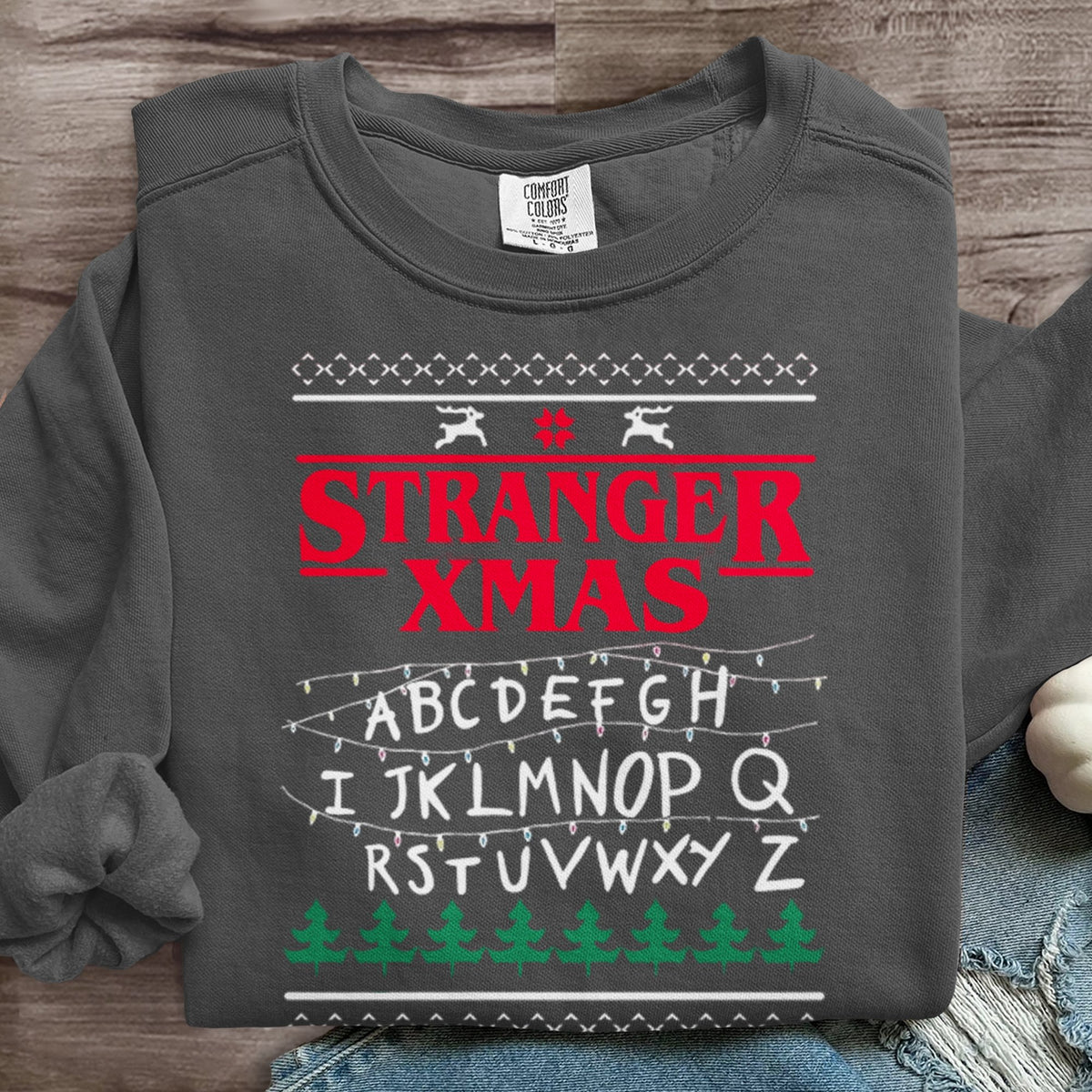 Christmas Things Upside Down Hawkins Indiana National Park Upside Down 80s Horror Art Print Sweatshirt