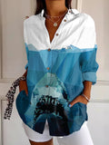 Women's Shark TV Series 50th Anniversary Blouse