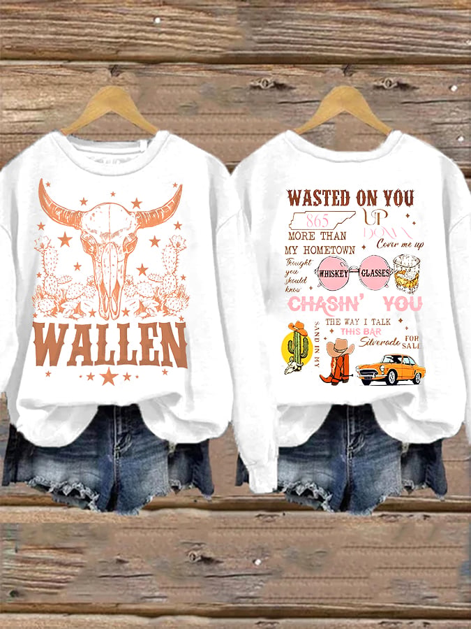 Morgan Country Concert Women's Crew Neck Print Sweatshirt