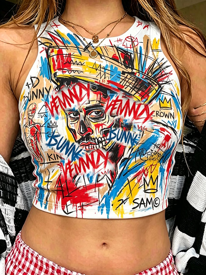 Women's Creative Leisure Print Halter vest