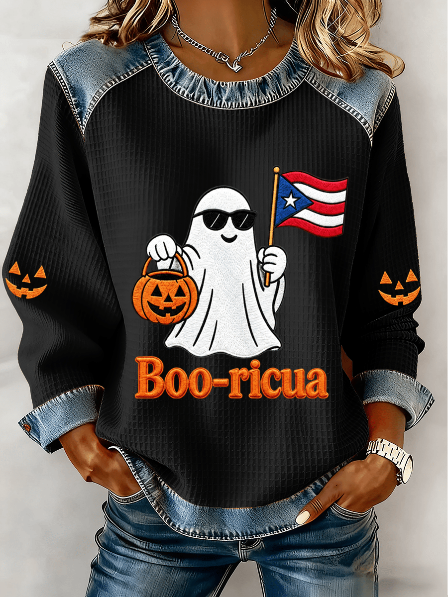 Women's Halloween In Puerto Rico Print Top