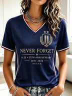 Women's 9.11 Never Forget Printed Casual Tops