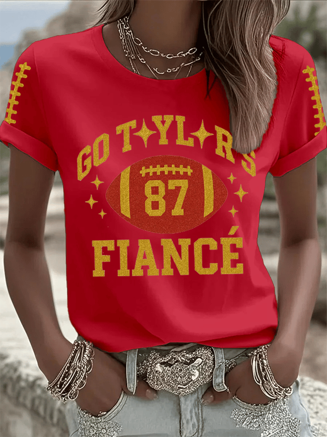 Women's Hot Spot Print Crew Neck T-Shirt