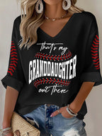Women's That’s My Granddaughter Out There Baseball Print Top