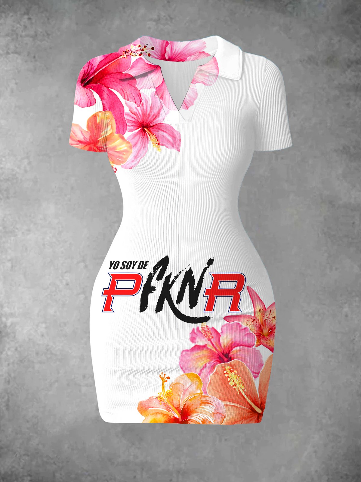 Puerto Rican Floral Logo Print Women's Vintage Dress