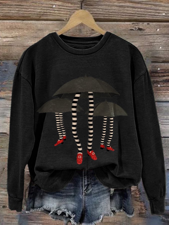 Women's Halloween Witch Print Casual Sweatshirt