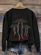 Women's Halloween Witch Print Casual Sweatshirt