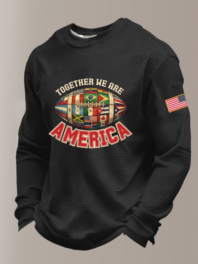 Men'sTOGETHER WE ARE AMERICA waffle-knit T-shirt