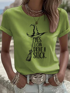 Women's I Can Drive a Stick Print Casual T-Shirt