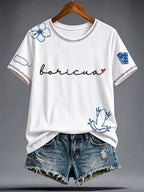 Women's Puerto Rico Pride Art Printed T-shirt