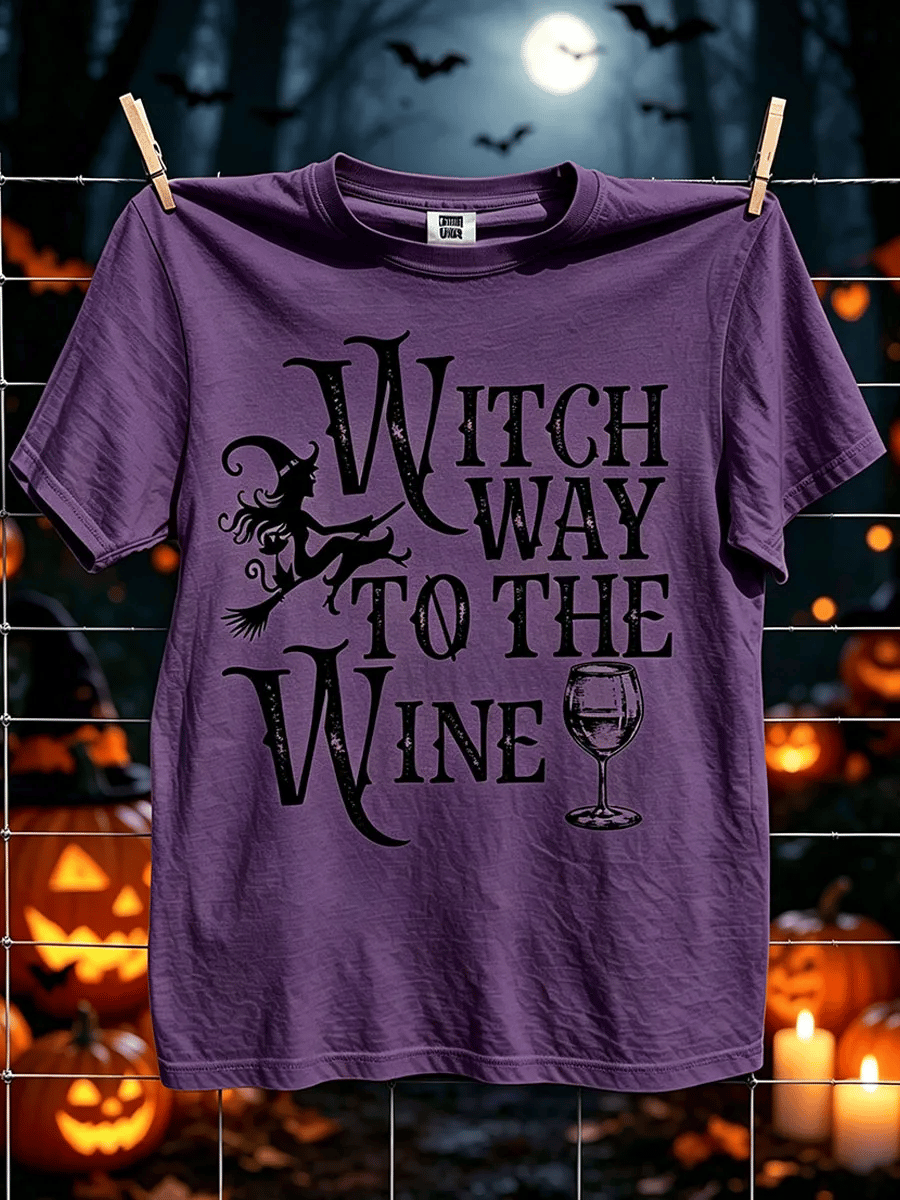 Women's Halloween Witch Print T-Shirt
