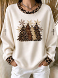 Women's Christmas Print Cozy Waffle Top