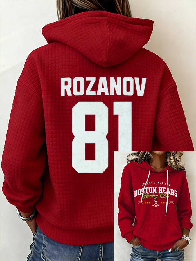 Women's Hockey Romance Print Casual Hoodie