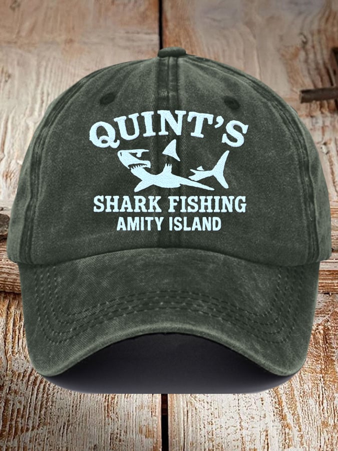 Great White Shark Print Baseball Cap