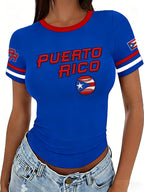 Women's Retro Baseball  Print T-Shirt