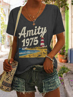 Women's Amity Island 1975 Print T-Shirt