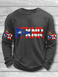 Men's Puerto Rico Casual Round-neck Printed Sweatshirt