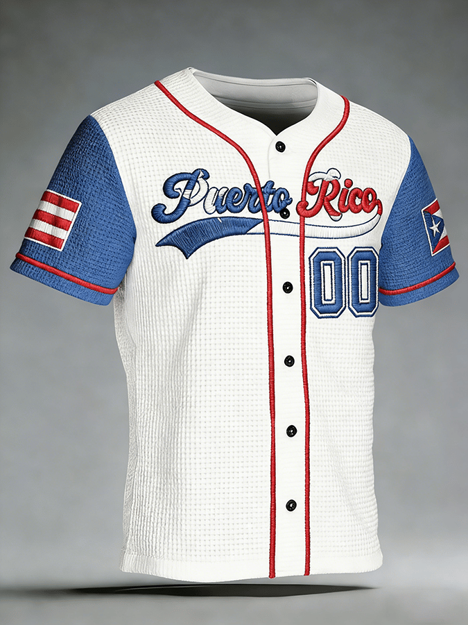 Men's Puerto Rico Baseball Fan Casual T-Shirt