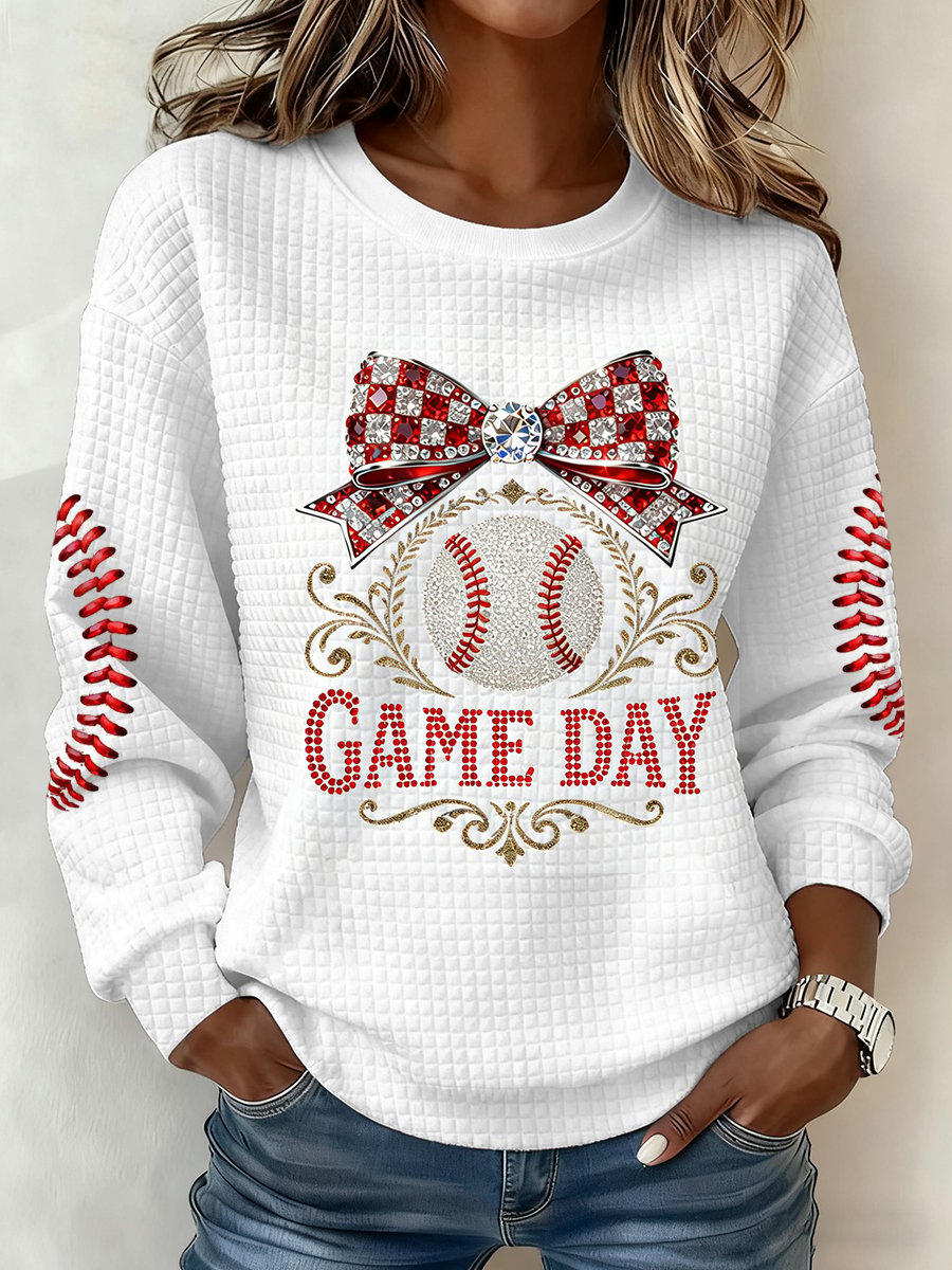 Women's Baseball  Print Hoodie