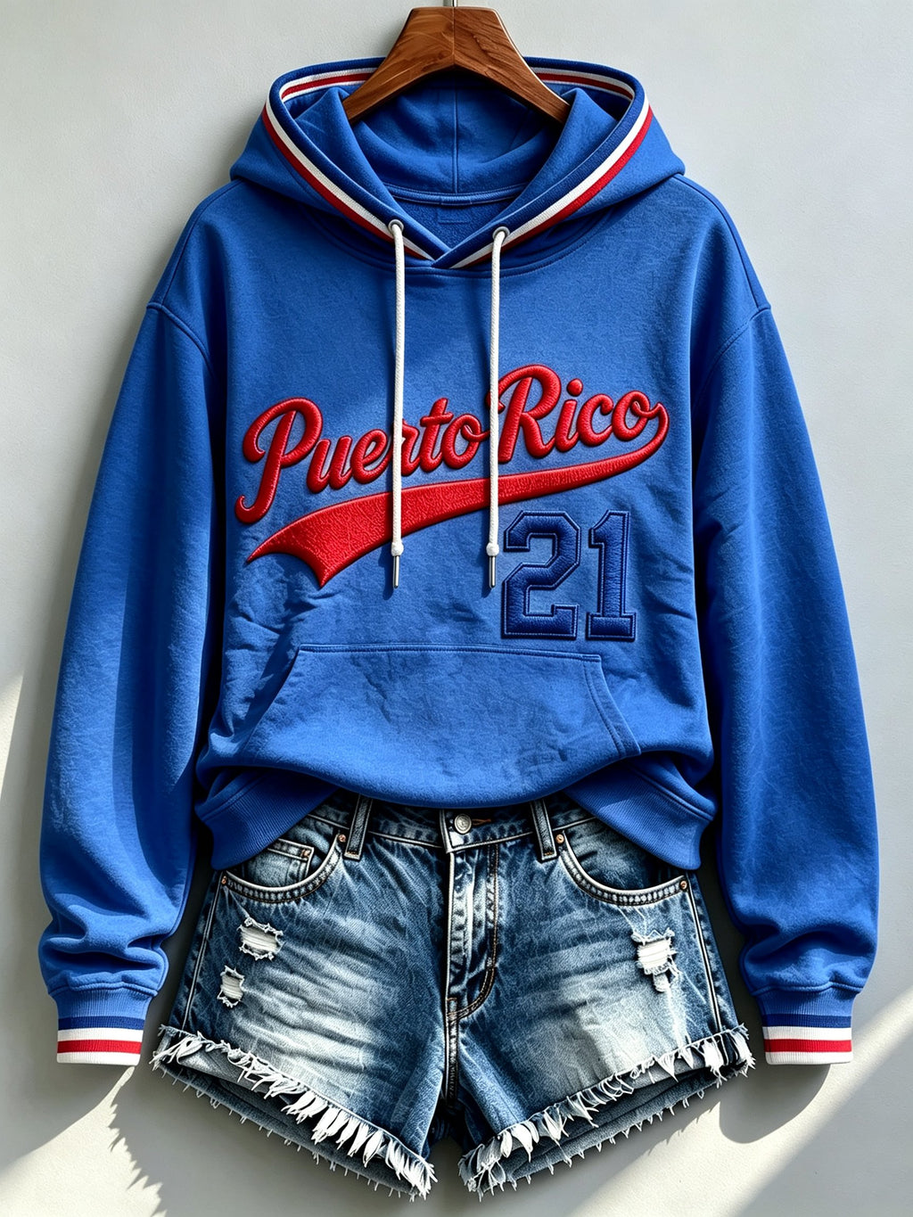 Women's Baseball-themed casual printed long-sleeve sweatshirt, No. 21