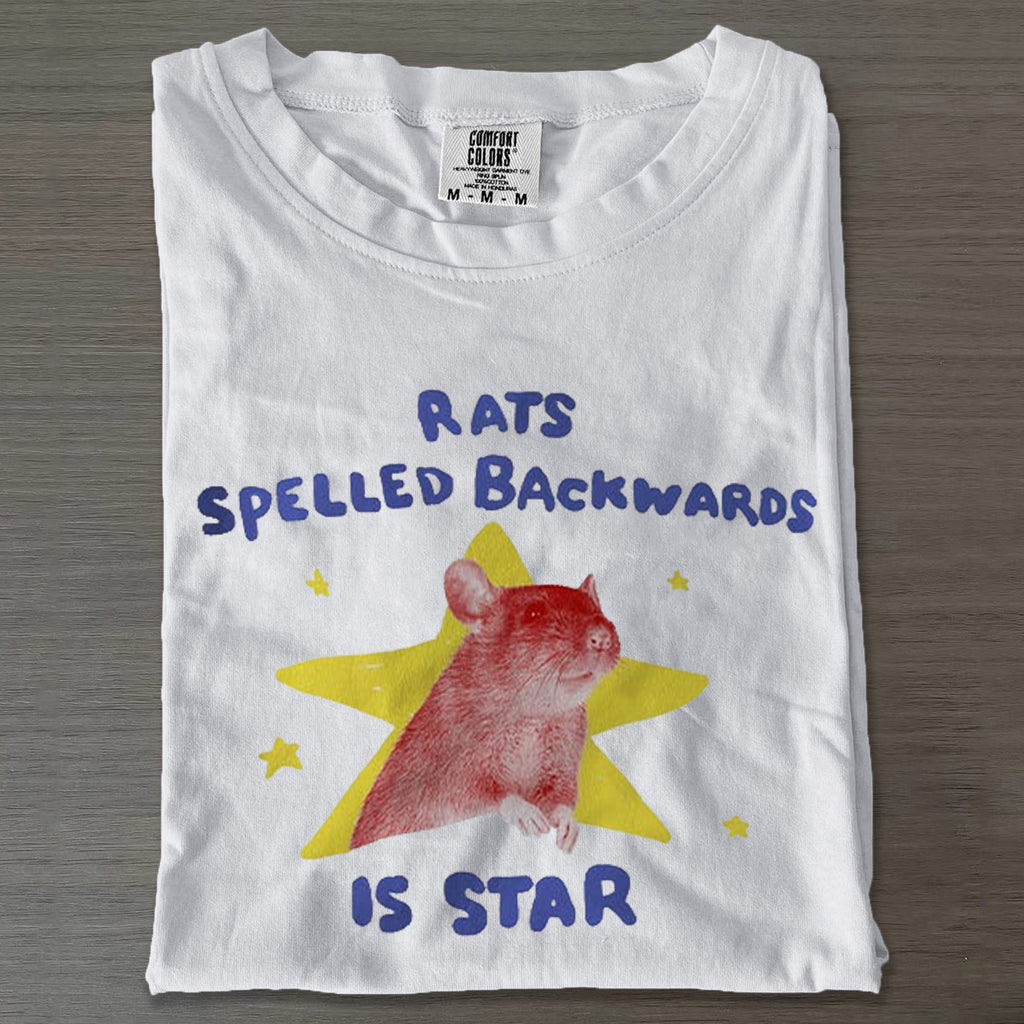 Rats Spelled Backwards Is Star Art Print Casual T-Shirt