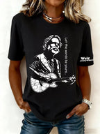 Women's Let The Words Be Yours Print Round Neck T-shirt