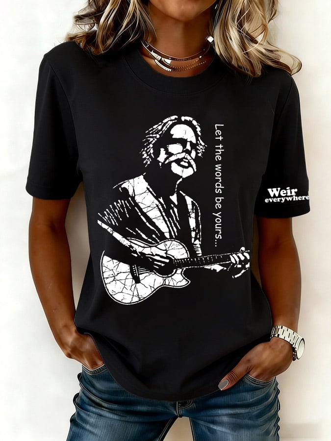 Women's Let The Words Be Yours Print Round Neck T-shirt