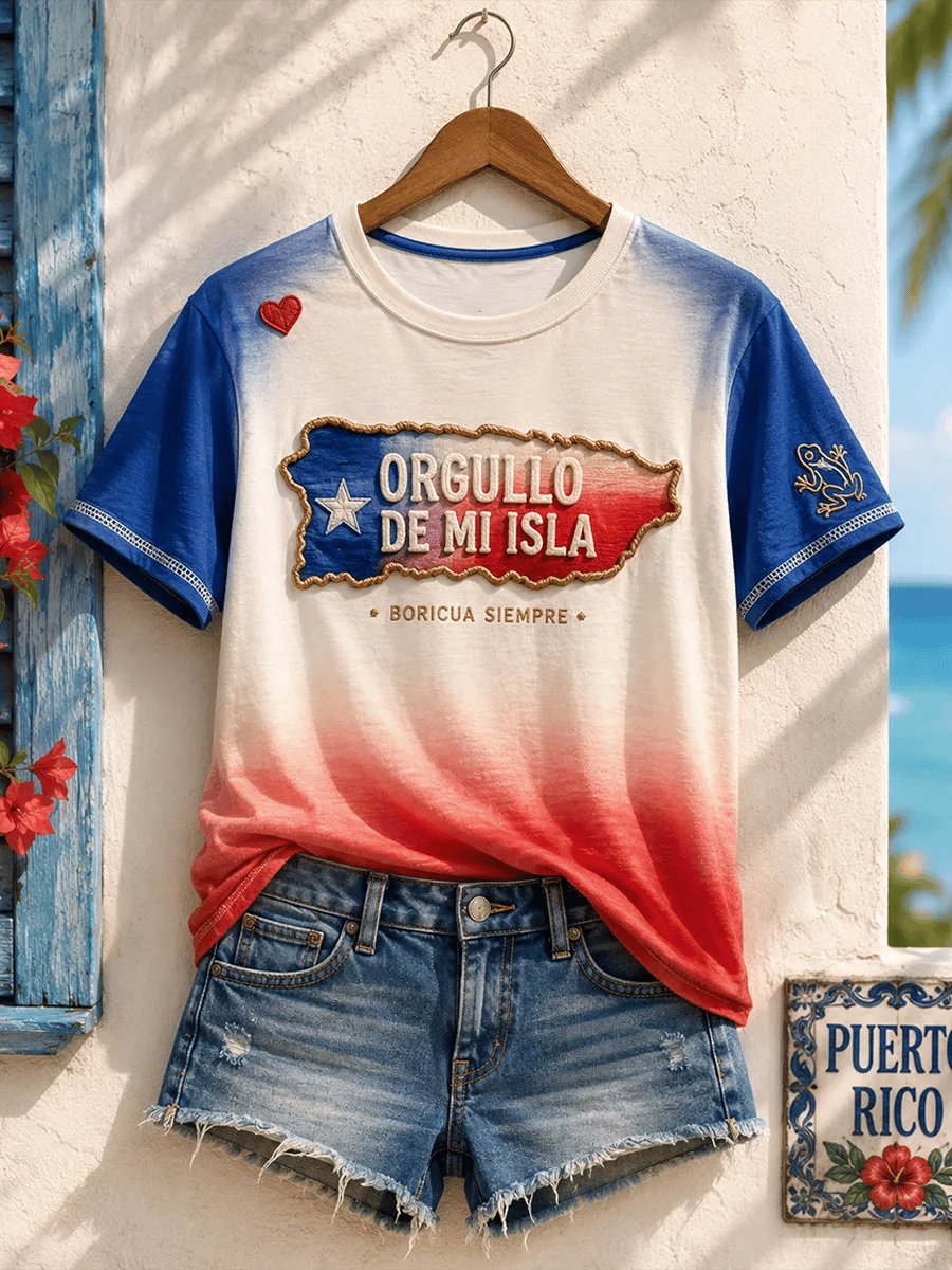 Women's Puerto Rico Pride Art Printed T-shirt