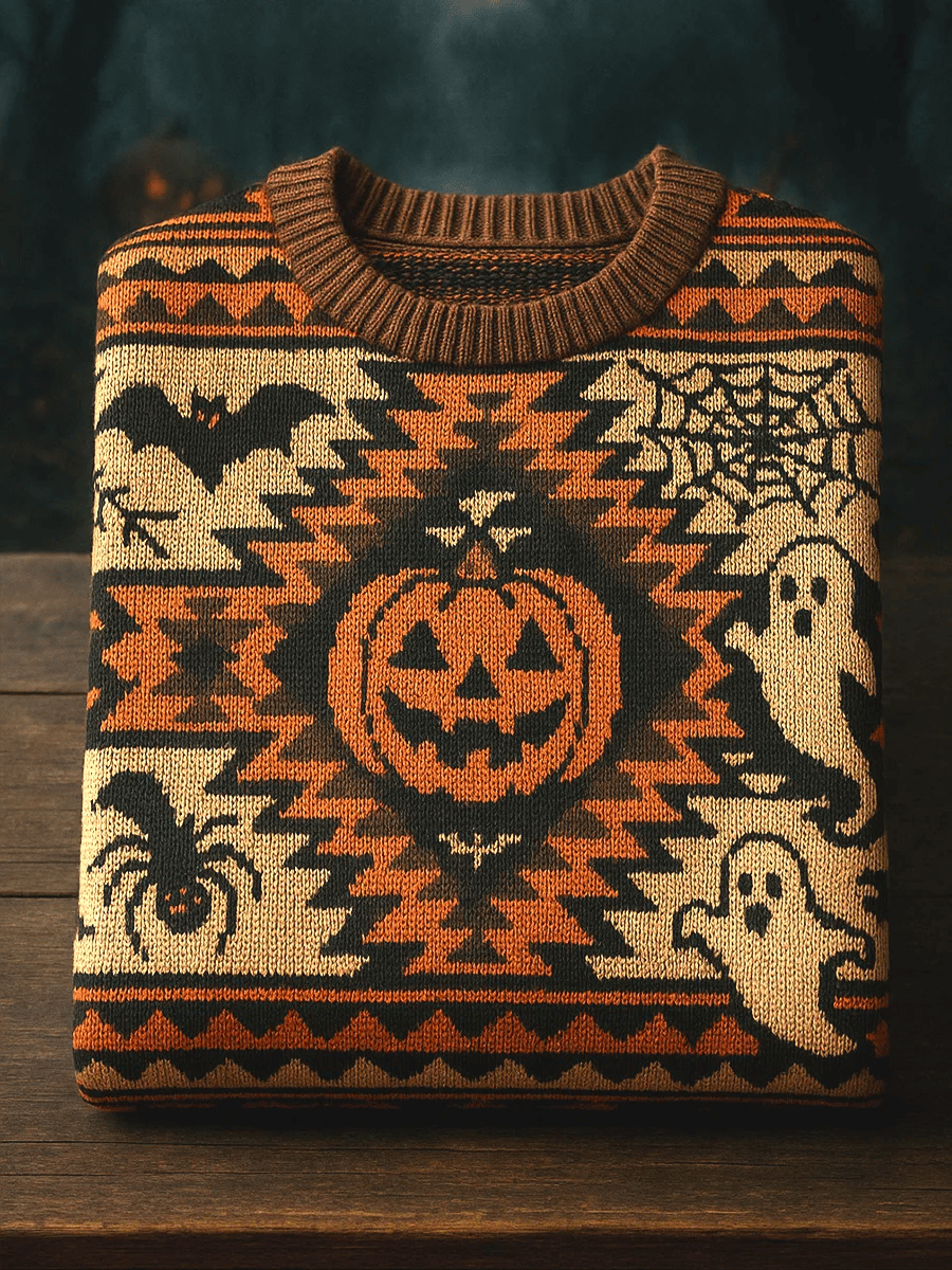 Women's Vintage Halloween Crew Neck Sweater
