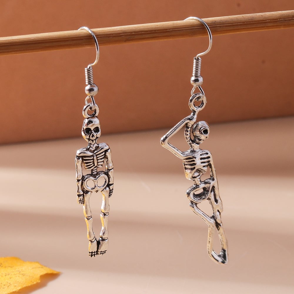 Vintage Witch Skull Earrings, Classic Halloween Personalized Jewelry
