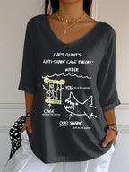 Women's Constellation Print Mid-Sleeve Casual T-Shirt